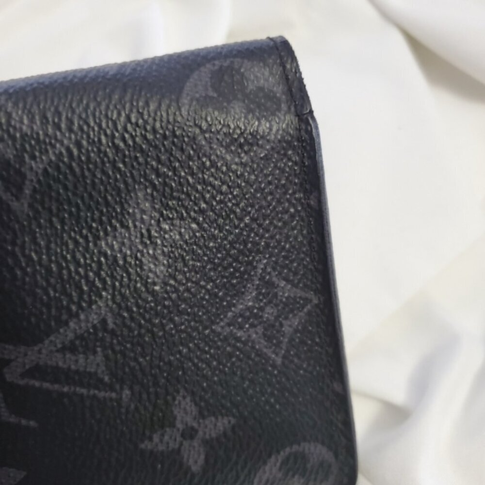 Louis Vuitton Monogram Eclipse Brazza Long Wallet Black France - Picture 5 of 11